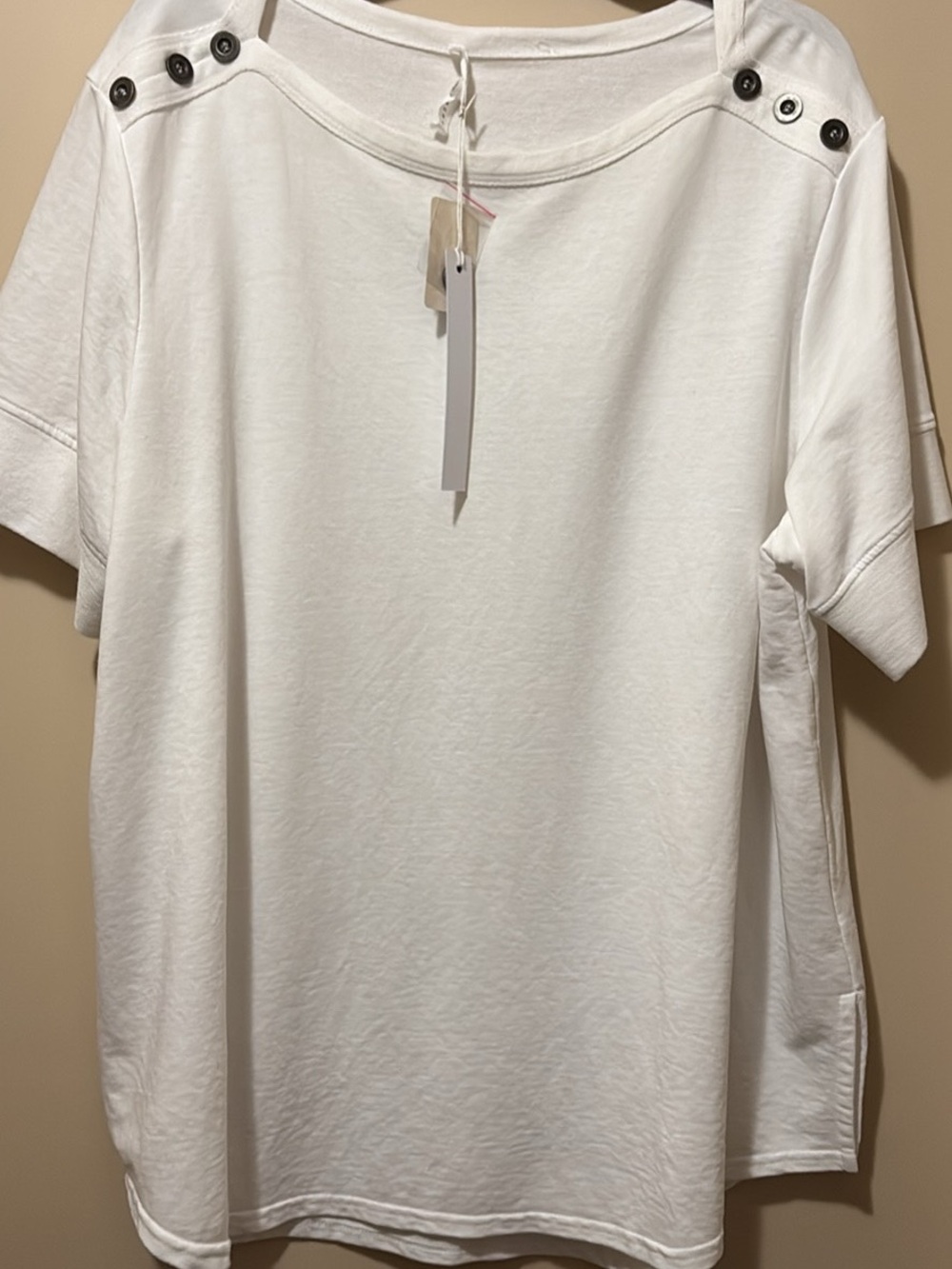 rag & bone White Crewneck Short Sleeve Top